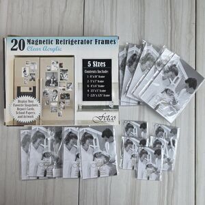 15 Magnetic Refrigerator Picture Frames, 4 x 6, 3.5 x 5, 2.25 x 3.25 in.